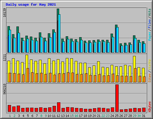 Daily usage for May 2021
