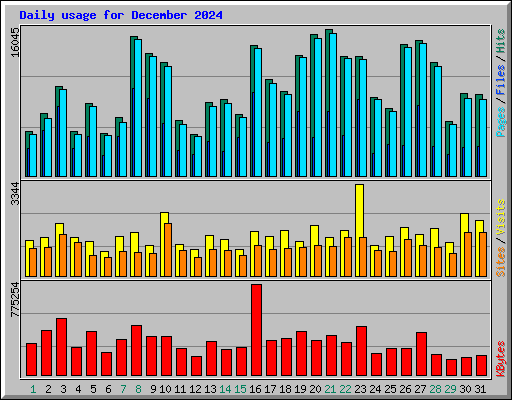 Daily usage for December 2024