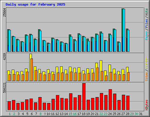 Daily usage for February 2025