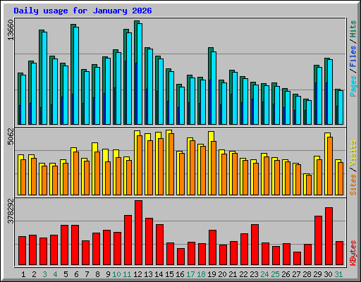 Daily usage for January 2026
