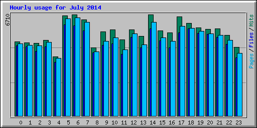 Hourly usage for July 2014
