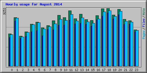 Hourly usage for August 2014