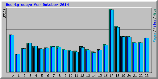 Hourly usage for October 2014