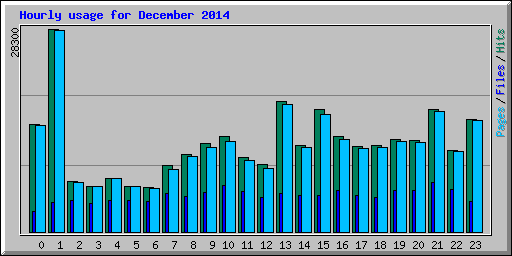 Hourly usage for December 2014