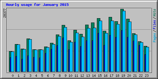 Hourly usage for January 2015