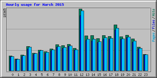 Hourly usage for March 2015