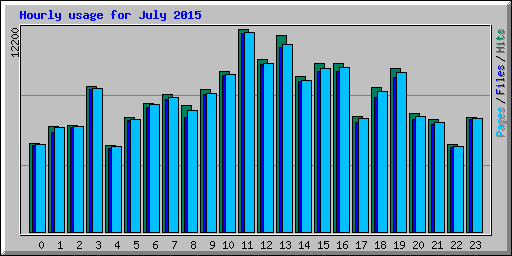Hourly usage for July 2015