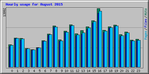 Hourly usage for August 2015