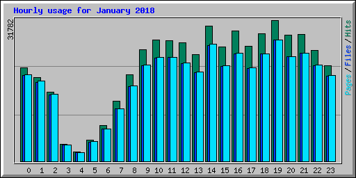Hourly usage for January 2018